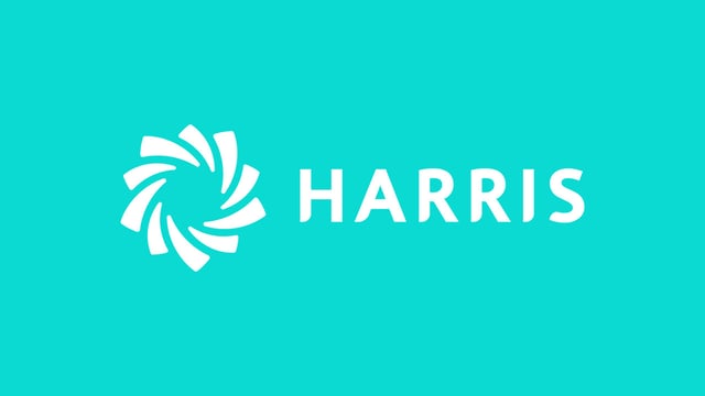 Harris logo on a teal background.