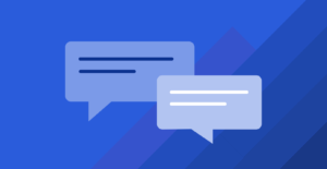 Article image for How to Create a Feedback Culture -- two speech bubbles on a blue background