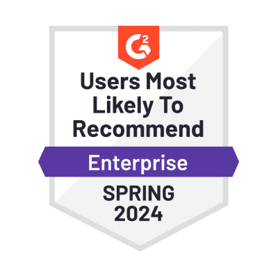 G2 Users Most Likely To Recommend - Spring 2024