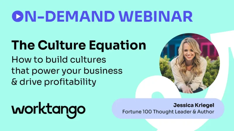 Graphic to promote on-demand access to "The Culture Equation" webinar with Jessica Kriegel.